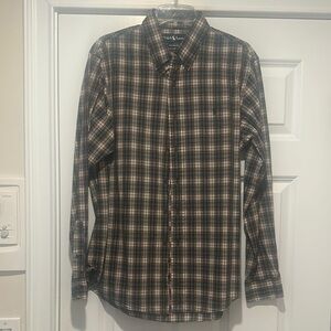 Ralph Lauren Black and Brown Plaid Casual Shirt